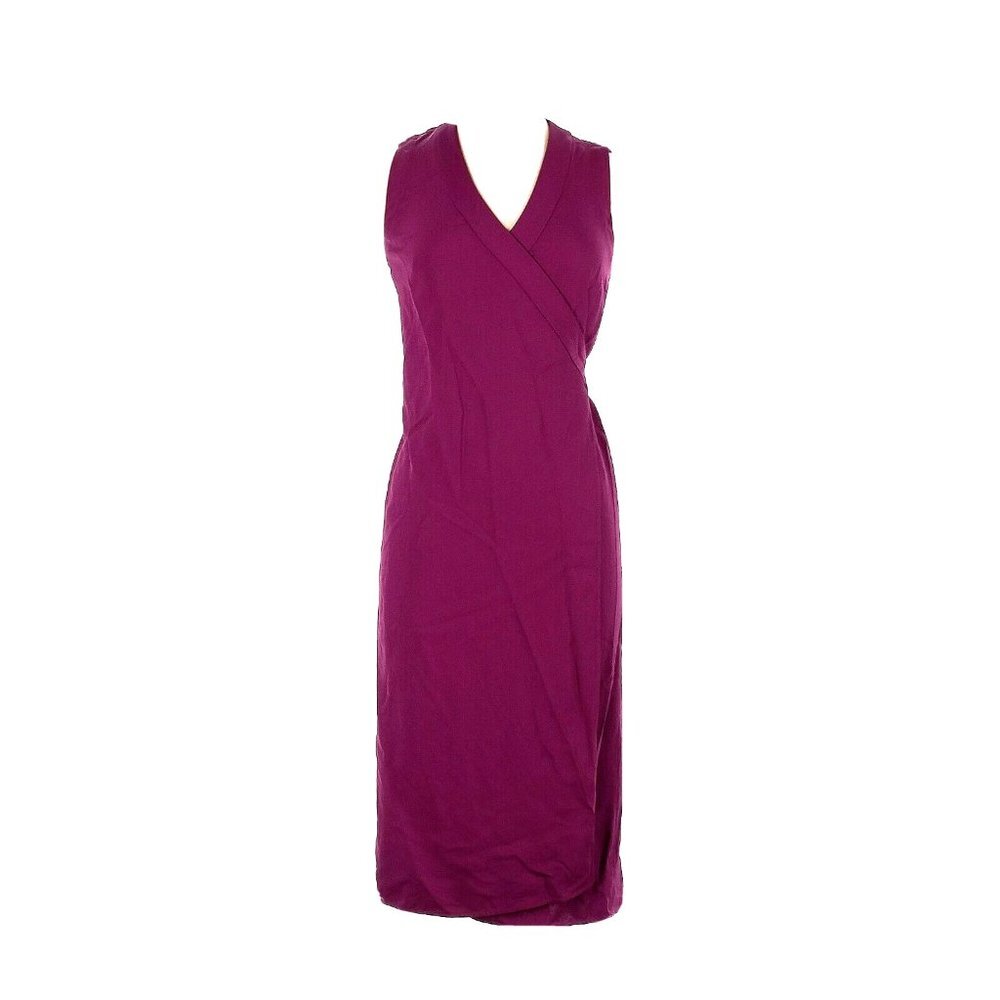 NWT Everlane Japanese GoWeave Sleeveless Wrap in Magenta Purple Midi Dress 16